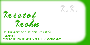 kristof krohn business card